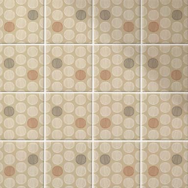 Kiwistar Adesivi per piastrelle Beige Lucido - 6 x 6 cm - 25 pezzi - Piastrelle adesive per rivestimento di piastrelle da parete - Adesivi per