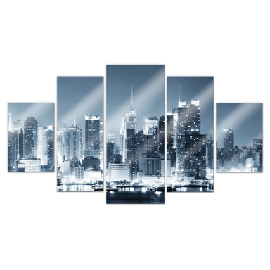 Tableau Sur Verre Acrylique Tulup - New York Manhattan - 100x50 Cm - Neuf