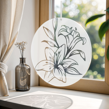 Adlerflagge Buntglas-Fensterhänger Aus Acryl – Runder Ozean-Motiv Sonnenfänger Für Fenster, Garten & Wand