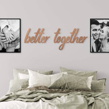 Scritta Decorativa Legno Love Home Relax - Set 3 Pezzi Per Parete, Stampa Naturale - Foto 3