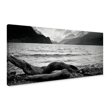 Runa Art Quadro Muralle 5 Pezzi: Ponte Sul Lago In Nero E Bianco, Stampa Su Tela Non Tessuta Per Camera Da Letto O Corridoio, Made In Germany