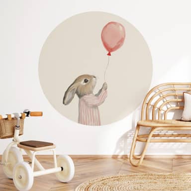 Muursticker Giraf op Wolk met Ballonnen