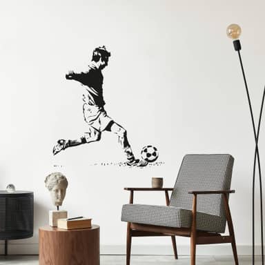 Docliick Adesivo Murale Personalizzato Calcio – Nome A Scelta, Vinile Nero Per Cameretta, Dimensioni Multiple - 6