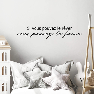 Autocollant Mural Déco Bébé - Citation "Nous Avons Fait Un Souhait Bébé" - Vinyle - Réf RV706 - Neuf