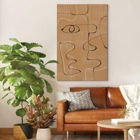 Kate And Laurel Leinwandbild „Boho Abstraktes Gesicht“ – 45,7x61 Cm, Gerahmt – Moderne Wandkunst Für Wohnzimmer, Schlafzimmer